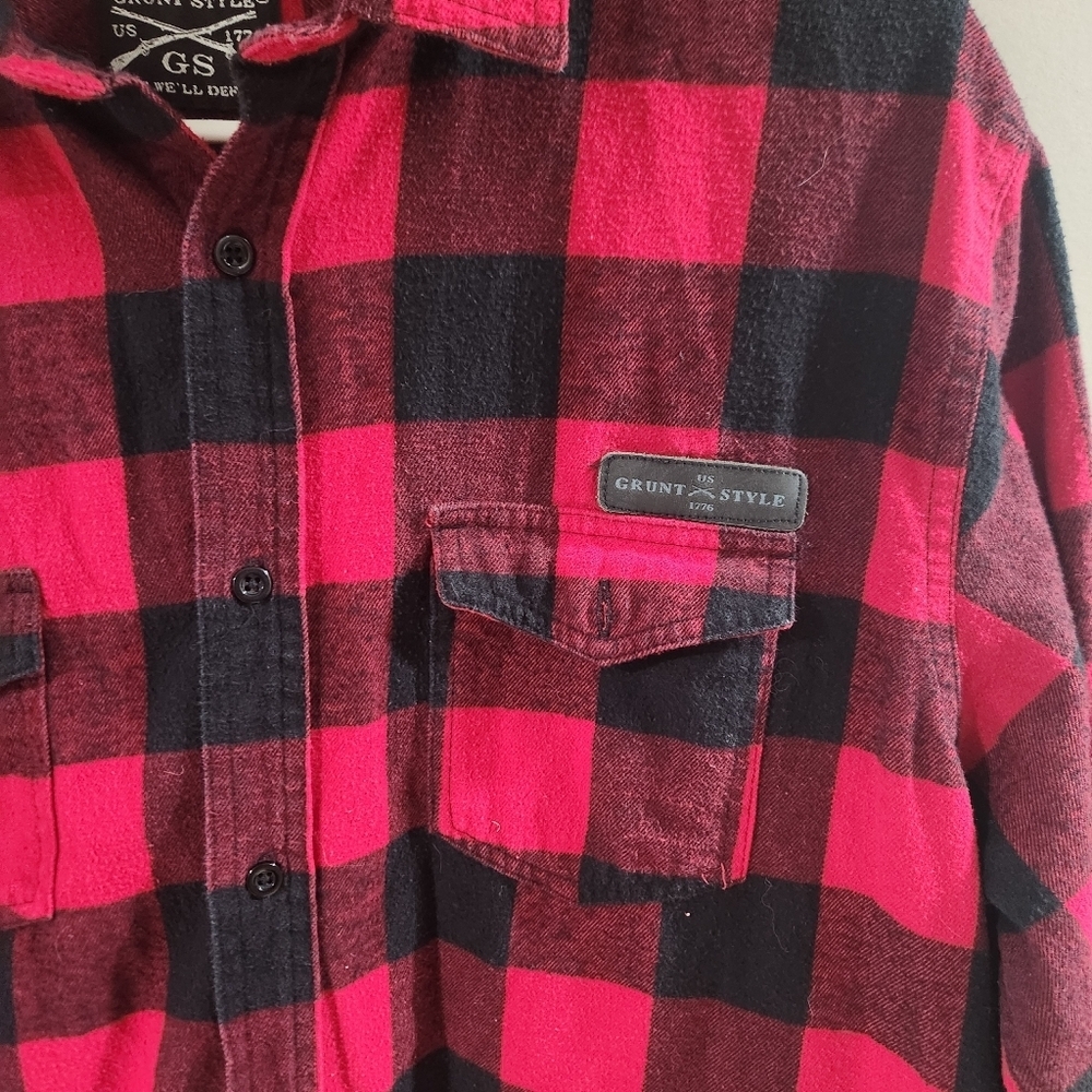 Grunt Style Men's Plaid Flannel Buffalo Sz Large - Picture 2 of 4